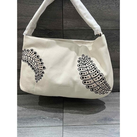 Aimee Kestenberg All for Love Leather Hobo Bag Vanilla Lf Embr - Picture 2 of 8